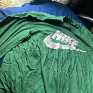 Green Nike Logo Tee Shirt